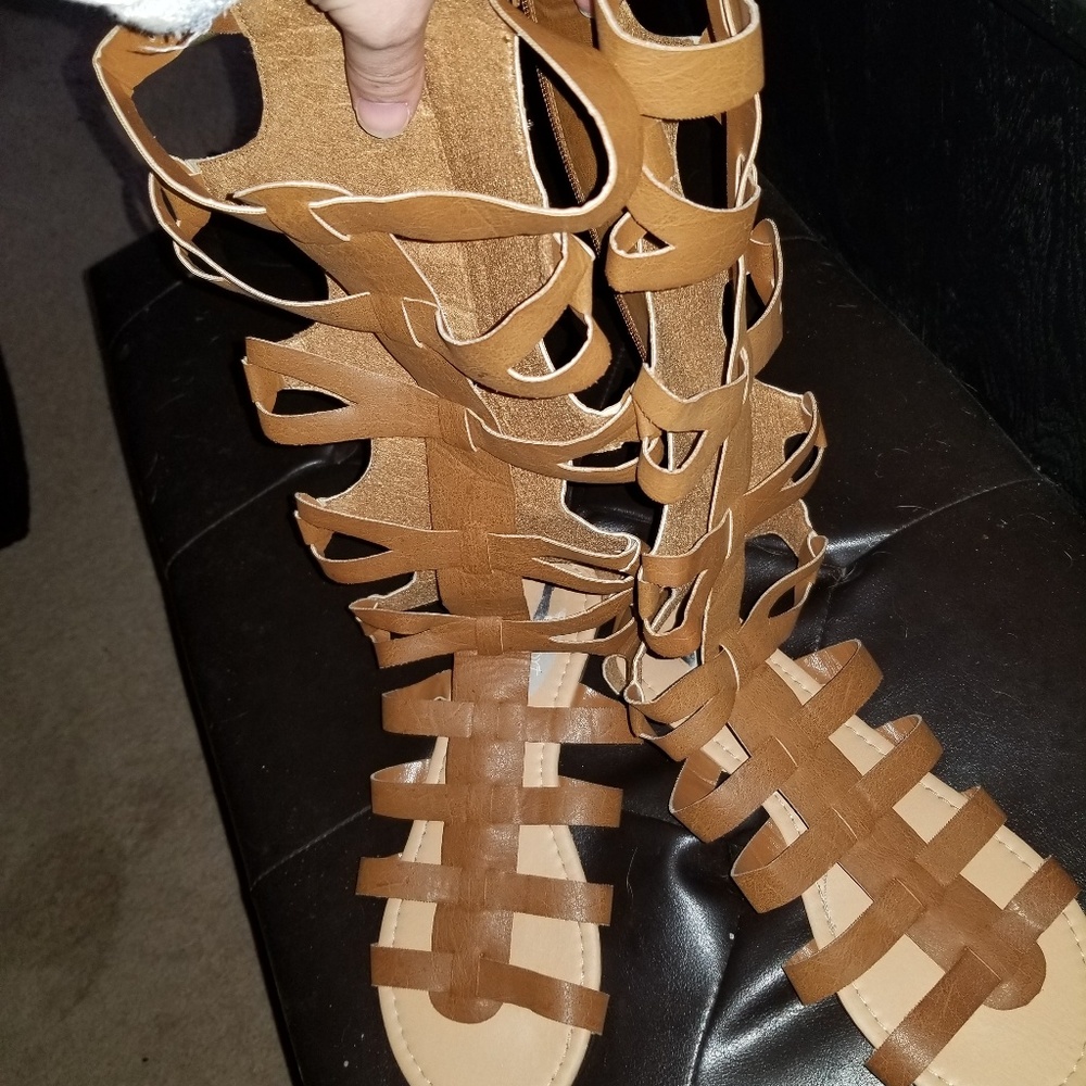 Egyptian gladiator sandals high calf